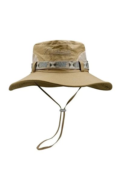 Choice One Size Khaki Summer Men Bucket Hat Outdoor UV Protection Wide Brim Panama Safari Hunting Hiking Ha