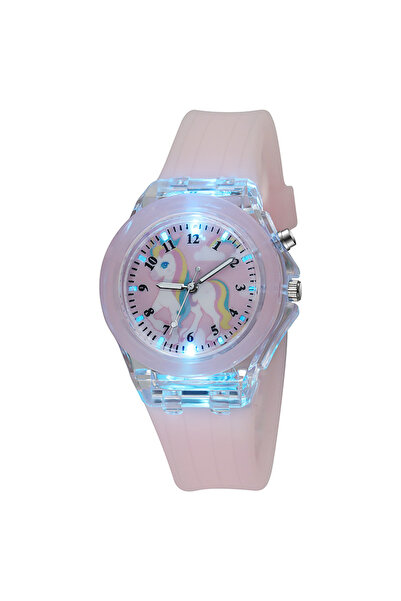 Choice ساعة أطفال UTHAI C22 وردية اللون تتوهج في الليل، كوارتز، ساعة رقمية، سوار سيليكون، تصميم أنيق للفتيات الصغيرات