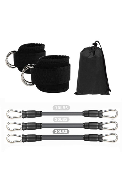 Choice 6 قطع من مشبك الكاحل للياقة البدنية باللون الأسود بالكامل، وتدريب السا...