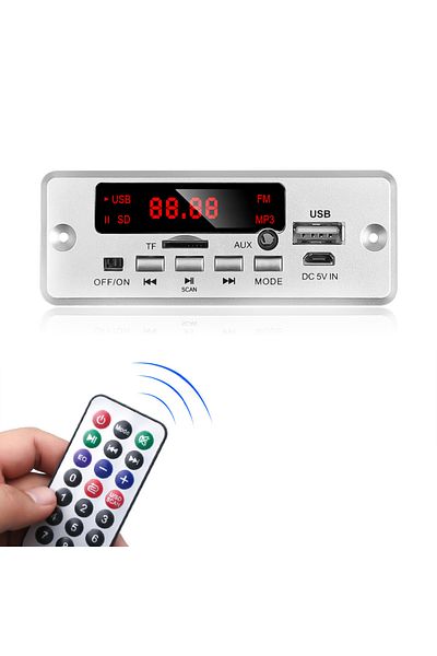 kebidu Silvery 50W Amplifier MP3 Decoder Board Bluetooth 5.0 Car MP3 Player USB Recording Module TF FM AUX