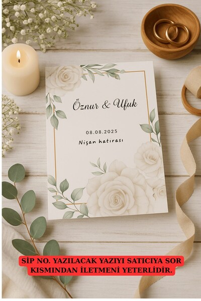 Emtory Home 150 Adet Güllü Kart Kişiye Özel Davetiye Kağıdı - İstenilen Yazı ...