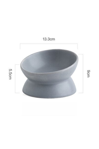 Choice أوعية طعام مرتفعة للقطط باللون الرمادي، مائلة بزاوية 15 درجة، طبق طعام...
