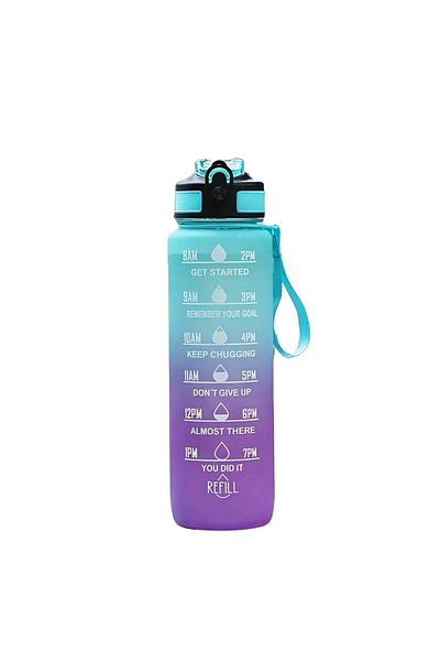 Choice Green Gradient Color 1000mL Large Capacity Outdoor Sports Plastic Cup, Bouncing Suction Nozzle, Spac