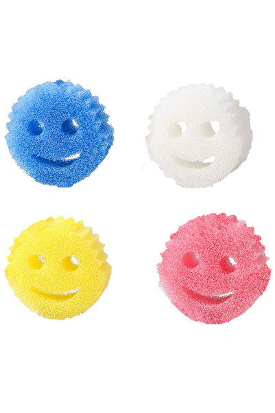 Choice1 4 قطع من إسفنج المطبخ المبتسم، إسفنجة غسيل الأطباق، قطعة قماش تنظيف ق...