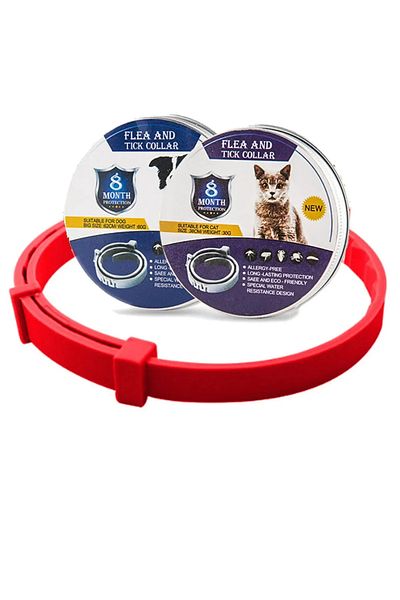 Choice CAT Red Pet Flea and Tick Collar for Dogs Cats Up To 8 Month Flea Tick Prevention Collar Anti-mosqui