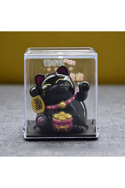 Choice قطة الحظ السوداء 23065E تعمل بالطاقة الشمسية، قطة تلوح، قطة شمسية، قطة...