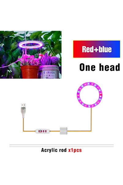 Choice مصباح نباتي LED أحمر وأزرق بمنفذ USB 5 فولت برأس واحد لزراعة النباتات ...