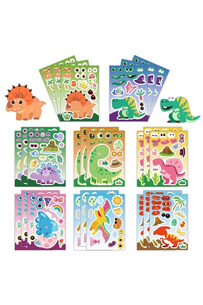 Choice 8PCS 8/16PCS Creative Dinosaur Cartoon Collage Stickers DIY Game Stickers Animal Craft Laptop Skateb