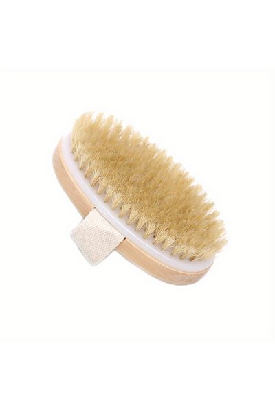 Choice burlywood Natural Bristle Body SPA Brush for Wet and Dry Skin, Soft Bath Massager for Home Use