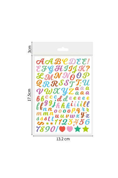 Choice 1sheet Style B1 Colorful Numbers Stickers Self-Adhesive Vinyl 26Alphabet A-Z Planner Sticker Waterpr