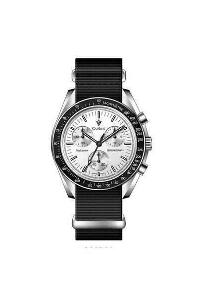 Choice white CADISEN New Men's Watches Luxury Quartz Wrist Watch For Men Sapphire AR Coated Crystal Canvas