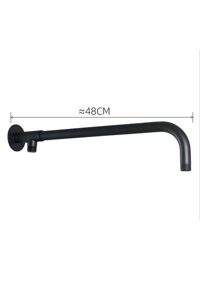 Choice black-48cm 38/48cm Shower Head Extension Arm Wall Mounted Stainless Steel Rainfall Extend Pipe Tube