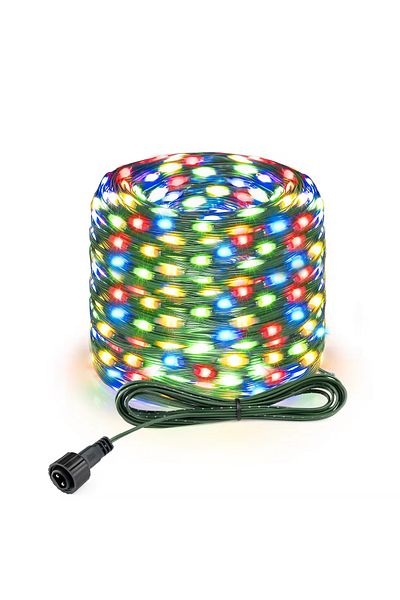 CHNAITEKE Eu Power Plug 100m 800leds Multicolor 50m 100m 24v Led Christmas Lights Green Wire Leather Fairy Lig