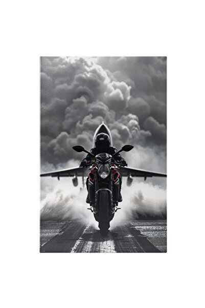 StoryGift Romania Tablou Canvas Pasiune Pentru Motociclete, Un Barbat Imbraca...