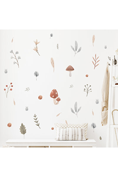 Choice BR0174C Vartoon لطيف العشب Sewant الفطر ملصق جداري غرفة الأطفال جدار ا...