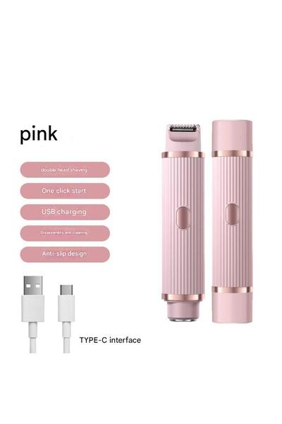 Choice ماكينة حلاقة كهربائية محمولة 2 في 1 باللون الوردي للرجال والنساء مع وظ...