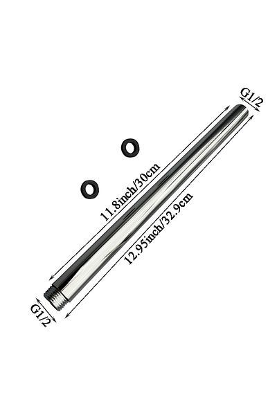 Bourdillat 30cm Chrome 10/15/20/25/30cm Shower Head Extension Arm G1/2 , Shower Head Extender Water Outlet Dura