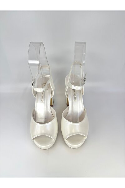 E&L Company The New Model 10cm Off White Mother-Of-Pearl Leather Bridal Shoes, Six Anti-Skid, Guaranteed to Run.