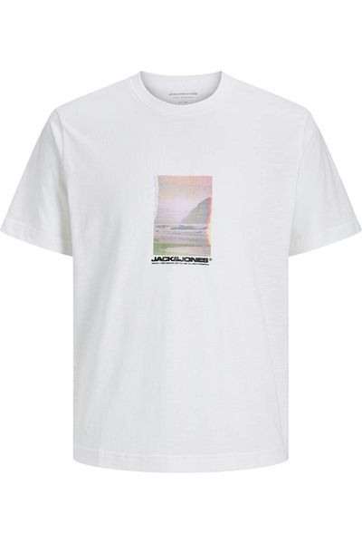 Jack & Jones JACK &JONES Sago Photo Slub T-Shirt - 12276525-Bright White