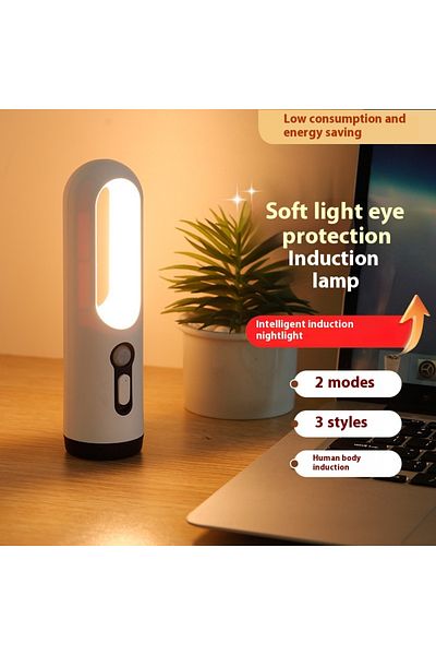 Choice White Aique Led Motion Sensor Night Light Portable 2 In 1 Flashlight Bedroom Bathroom Reading Campin
