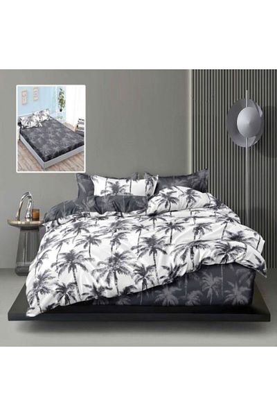 Pucioasa Double Bedding Set - Gray - Cotton–Polyester