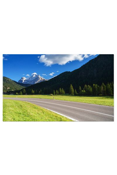 StoryGift Romania Tablou Canvas Vedere La Drum Cu Viraje In Valea Montan, Calatorie, Drum, Viteza, Rural, Natura