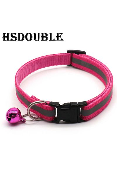 Choice 2X Hot Pink 2Pcs/Pack 12 Colors Reflective Adjustable Cats And Small Dogs Collars With Bells Pet Sup