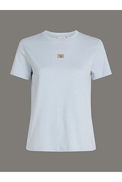 Calvin Klein Kadın Mavi Kısa Kollu Tişört