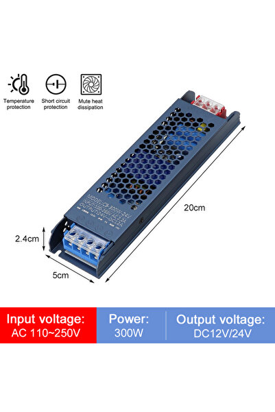 Choice8 محول طاقة LED بقدرة 24 فولت 300 واط، 12 فولت 24 فولت، محول LED بقدرة ...