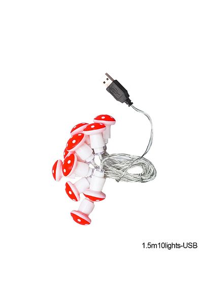 StriveFire 1.5m 10Led-USB 20 Leds Mushroom LED Fairy Lights USB/Battery String Light Christmas Party Gift Fai