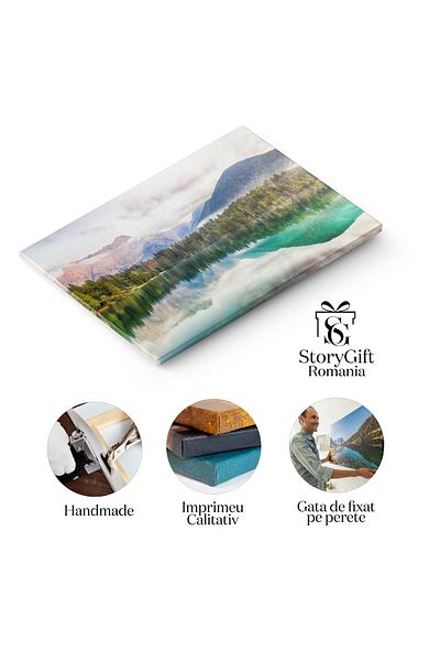 StoryGift Romania Tablou Canvas Vedere A Apusului Peste Lacul Fusine, Peisaj, Natura, Apus, Lac 2501