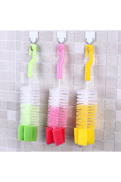 Choice Random color Baby Bottle Brush Multi-Purpose Long Handle Fine Hair Sponge Cleaning Brush Household D