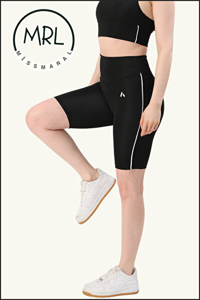 missmaral Women's Black High Waist Recovery Biker Shorts Short Sports Tights Lycra Diver Biker Tights 1043