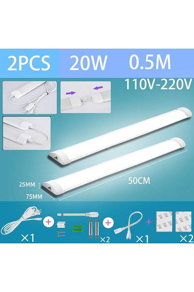 Choice EU Plug 110v-220v Warm light 3000K 2pcs 50cm 1.8m Plug Led Tube Light With Switch Wire 110V 220V 30/