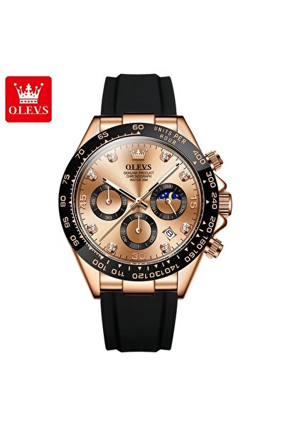 Choice ساعة OLEVS للرجال فاخرة من الذهب الوردي، كوارتز، مقاومة للماء، مضيئة، ...