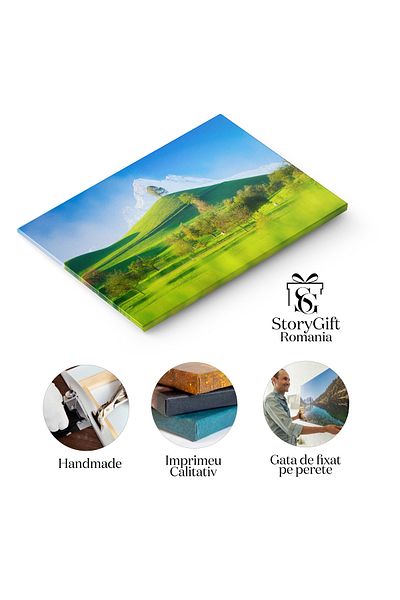 StoryGift Romania Tablou Canvas Arbore Cu Muntii In Fundal, Natura, Peisaj, Munte, Cer 4776