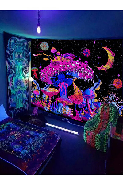 Choice 100 × 150 سم GT3750 قطعة واحدة من نسيج الفطر الملون الفلوري، ضوء أسود ...