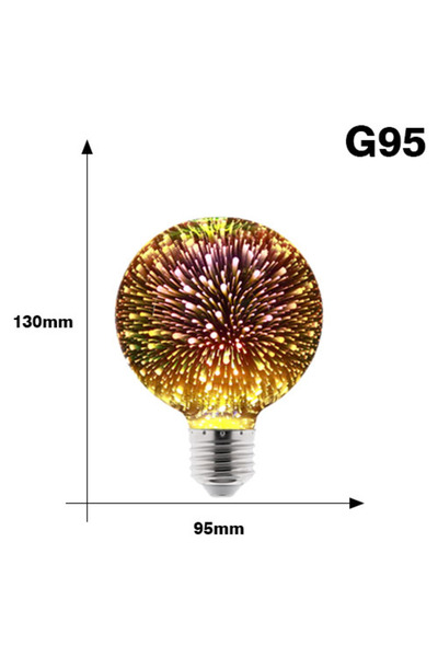 Choice مصباح إضاءة Edison ثلاثي الأبعاد G95 LED E27 AC220V مصباح ديكور أمبولة...