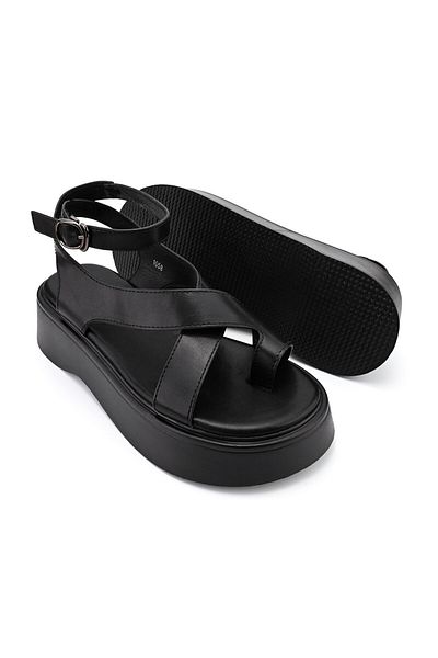Tmall Sandale de dama,Din Piele Ecologica,SA20,Negru