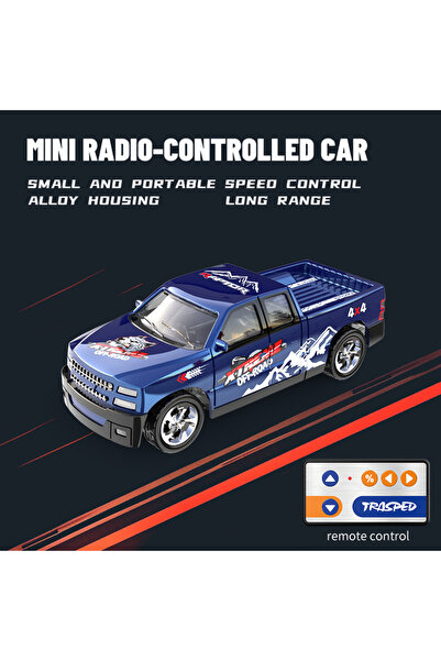 Choice سيارة تحكم عن بعد صغيرة من سبيكة معدنية، بمقياس 1/64، لون أزرق 5501 وأ...