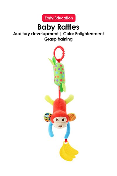 Choice Monkey-Banana 0~24 Months Baby Rattles Soft Plush Toys Foot Wrist Rattle set cartoon Newborn Develop