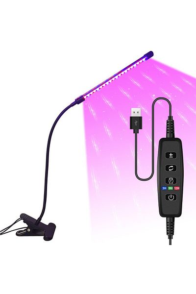 HONGQI 1 Head USB-20LED USB LED Plant Grow Light Indoor Garden 10 Dimmable Levels Grow Light Full Spectrum