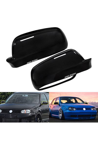 Choice For Vw Golf Mk4 1997-04 Gloss Black Wing Door Side Mirror Cover Caps Left Right