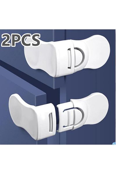 Choice 2PCS Baby Safety Lock Drawer Anti-Pinching Hand Cabinet Drawer Locks Plastic White Safety Buckle for
