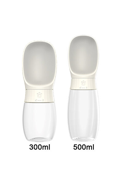 Choice زجاجة مياه محمولة للكلاب الكبيرة سعة 500 مل من مادة البولي إيثيلين تيرفثالات باللون الأبيض 300 مل، مناسبة للكلاب الصغيرة والمتوسطة والقطط أثناء السفر