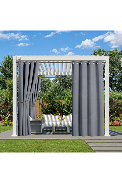 Choice ستارة خارجية مقاومة للماء بحلقات معدنية، عرض 254 × ارتفاع 241، رمادية،...