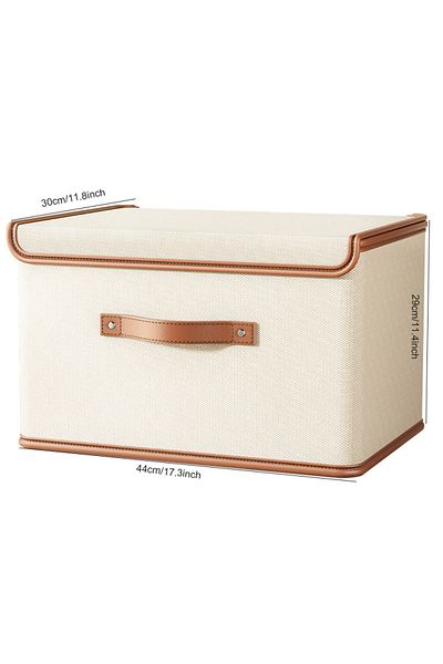 Choice Rice white 44x30x29 1pc Oxford cloth large flap with lid integrated storage box Cloth storage box Cl