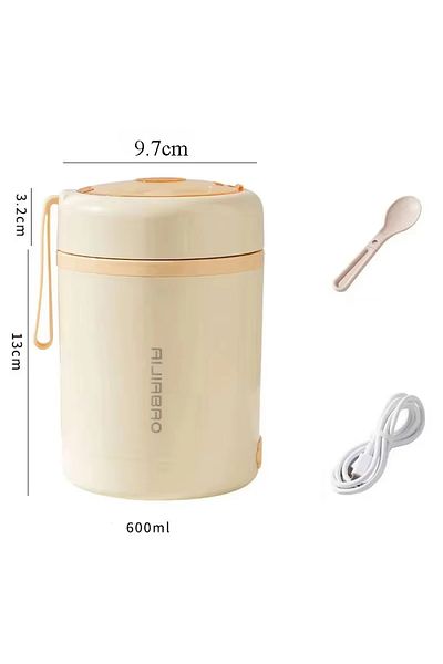 Choice 600ml Yellow 600ml Usb Electric Heating Lunch Box Portable Picnic Milk Drink Food Heater Stainless S
