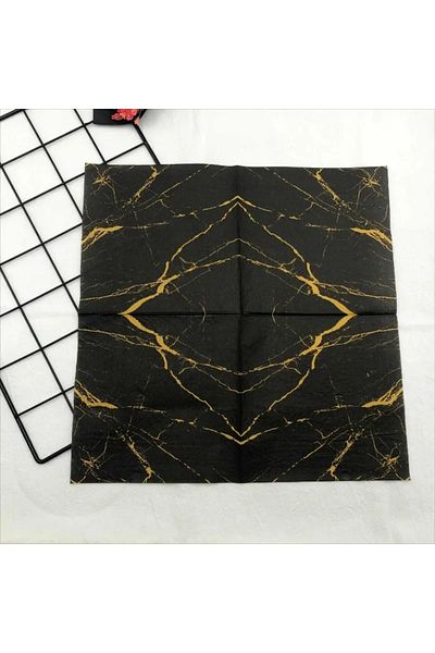 Choice 20pcs 20pcs/Pac 33*33cm 2-Ply Printed Napkins Black Marble Printed Paper Napkins Home Party Placemat