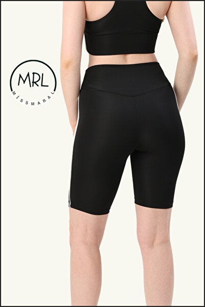 missmaral Women's Black High Waist Recovery Biker Shorts Short Sports Tights Lycra Diver Biker Tights 1043